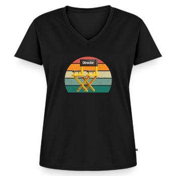 Acteur Actrice Musicien Théâtre musical - T-shirt encolure en V Premium bio Femme - noir - Devant - AI Model Female 172 light (172cm)
