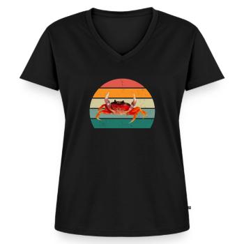 Crab Scabs Seafood Shellfish Crab - Women's Premium Organic V-neck T-shirt - black - Front - AI Model Female 172 light (172cm)