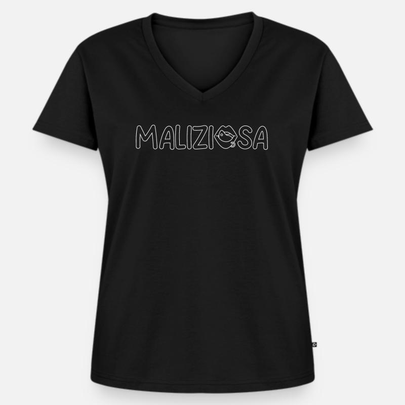 Mischievous Basic White - Women's Premium Organic V-neck T-shirt - black