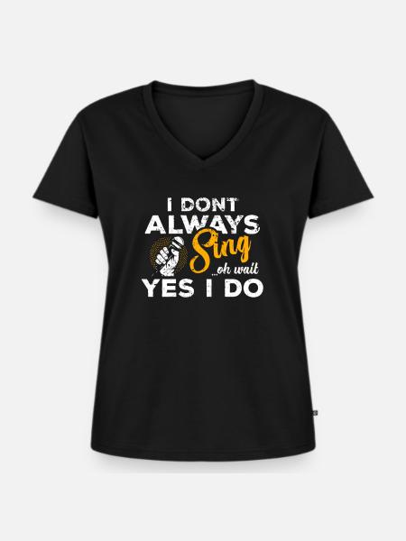 Karaoke - Frauen Premium Bio T-Shirt mit V-Ausschnitt - Schwarz