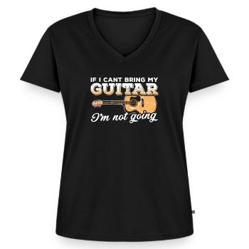 Gitarre - Frauen Premium Bio T-Shirt mit V-Ausschnitt - Schwarz - Vorne - AI Model Female 172 light (172cm)