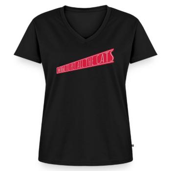 Animaux de compagnie tous les chats - T-shirt encolure en V Premium bio Femme - noir - Devant - AI Model Female 172 light (172cm)
