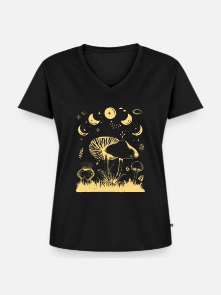 Nur eine Phase - Vom Mond - Frauen Premium Bio T-Shirt mit V-Ausschnitt - Schwarz