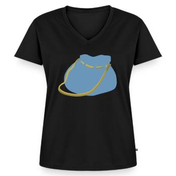backpack suitcase backpack bag briefcase131 - Women's Premium Organic V-neck T-shirt - black - Front - AI Model Female 172 light (172cm)