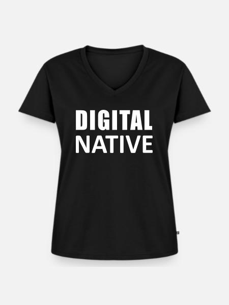 DIGITAL NATIVE - Frauen Premium Bio T-Shirt mit V-Ausschnitt - Schwarz