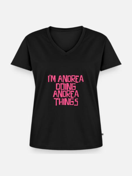 I'm Andrea doing Andrea things - Frauen Premium Bio T-Shirt mit V-Ausschnitt - Schwarz