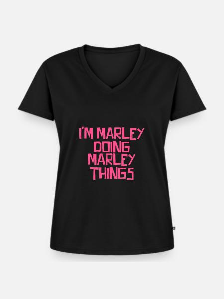 I'm Marley doing Marley things - Frauen Premium Bio T-Shirt mit V-Ausschnitt - Schwarz