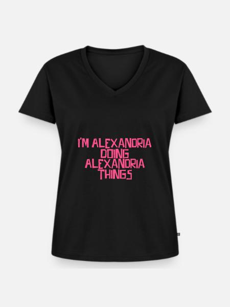 I'm Alexandria doing Alexandria things - Frauen Premium Bio T-Shirt mit V-Ausschnitt - Schwarz