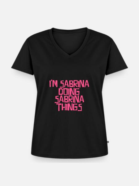 I'm Sabrina doing Sabrina things - Frauen Premium Bio T-Shirt mit V-Ausschnitt - Schwarz