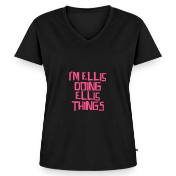 I'm Ellis doing Ellis things - Women's Premium Organic V-neck T-shirt - black - Front - AI Model Female 172 light (172cm)