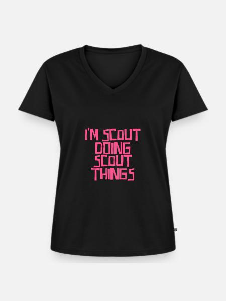 I'm Scout doing Scout things - Frauen Premium Bio T-Shirt mit V-Ausschnitt - Schwarz