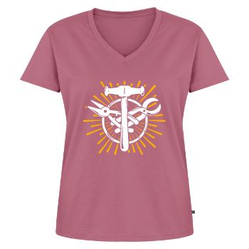 Spengler guild sign Bauspengler - Women's Premium Organic V-neck T-shirt - mauve - Front - AI Model Female 172 dark (172cm)