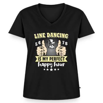 Line Dancing Perfect - Women's Premium Organic V-neck T-shirt - black - Front - AI Model Female 172 light (172cm)