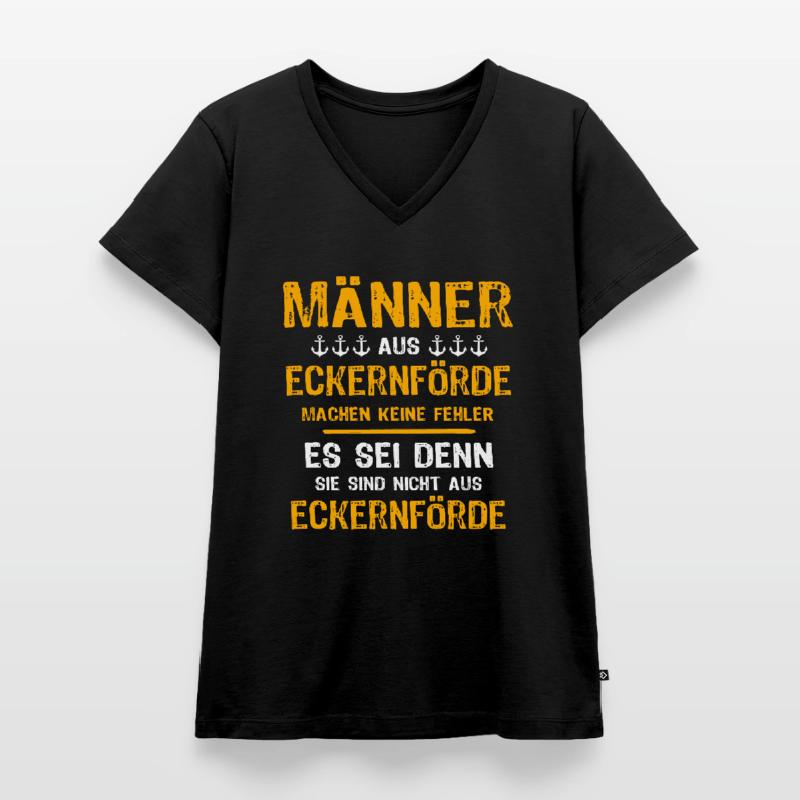 Eckernförde Mann Eckernförder Männer Frauen Premium Bio T-Shirt mit V-Ausschnitt
