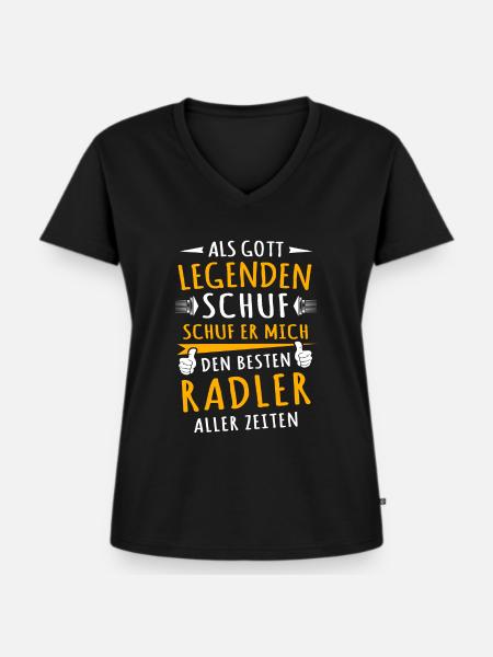 Radler - Frauen Premium Bio T-Shirt mit V-Ausschnitt - Schwarz