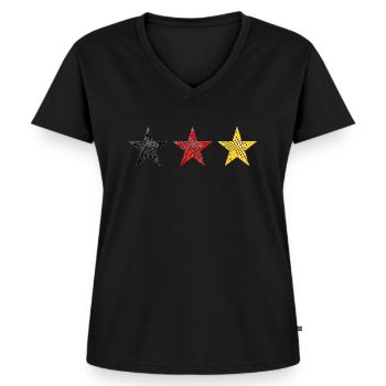 World Cup Stars (Germany, Football) - Women's Premium Organic V-neck T-shirt - black - Front - AI Model Female 172 light (172cm)