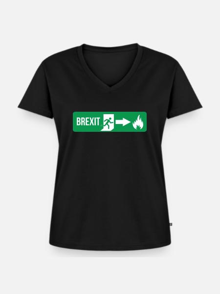 Feuer Brexit - Frauen Premium Bio T-Shirt mit V-Ausschnitt - Schwarz