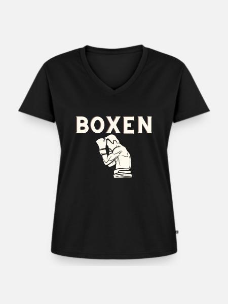 Boxen - Frauen Premium Bio T-Shirt mit V-Ausschnitt - Schwarz