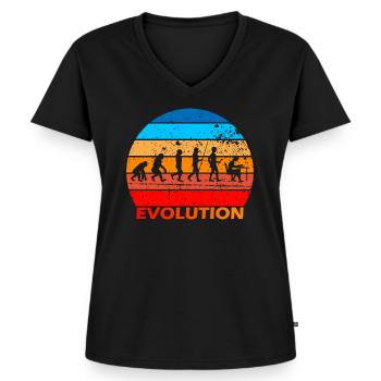 Evolution de l’informatique informatique Informatique Computer Science Computer Nerds - T-shirt encolure en V Premium bio Femme - noir - Devant - AI Model Female 172 light (172cm)