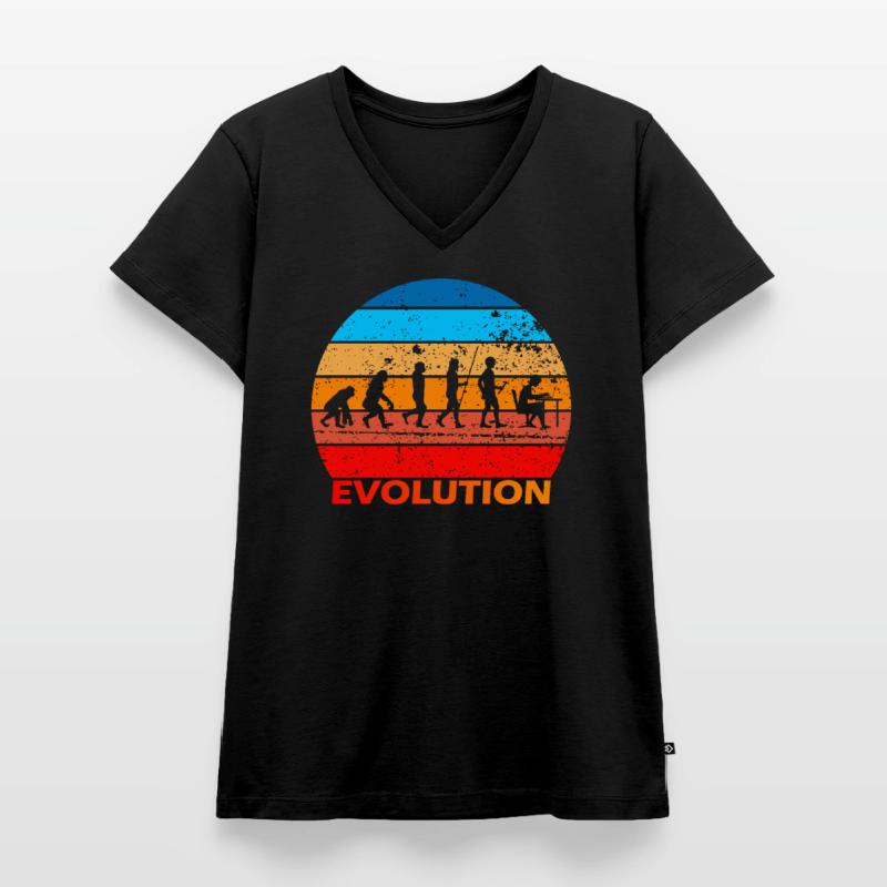 Evolution de l’informatique informatique Informatique Computer Science Computer Nerds T-shirt encolure en V Premium bio Femme