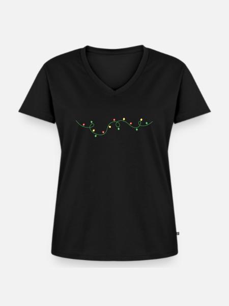 BELEUCHTUNG - Frauen Premium Bio T-Shirt mit V-Ausschnitt - Schwarz