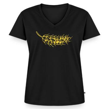 Getreide Korn Weizen Roggen Gerste Geschenk Idee - Frauen Premium Bio T-Shirt mit V-Ausschnitt - Schwarz - Vorne - AI Model Female 172 light (172cm)