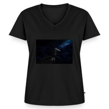 vulture - Women's Premium Organic V-neck T-shirt - black - Front - AI Model Female 172 light (172cm)