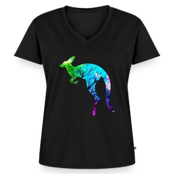kangaroo - Women's Premium Organic V-neck T-shirt - black - Front - AI Model Female 172 light (172cm)