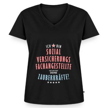 Sozialversicherungsfachangestellte Beruf - Geschen - Frauen Premium Bio T-Shirt mit V-Ausschnitt - Schwarz - Vorne - AI Model Female 172 light (172cm)