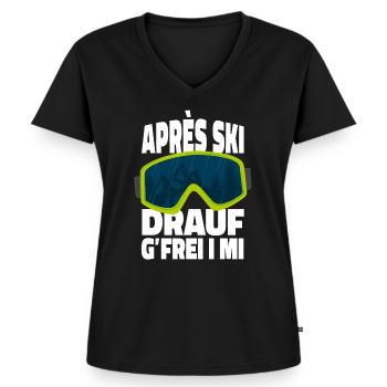Lustiges Après Ski Wintersport Männer Geschenk - Frauen Premium Bio T-Shirt mit V-Ausschnitt - Schwarz - Vorne - AI Model Female 172 light (172cm)