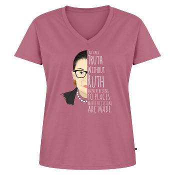 Ruth Bader Ginsburg - Women's Premium Organic V-neck T-shirt - mauve - Front - AI Model Female 172 dark (172cm)
