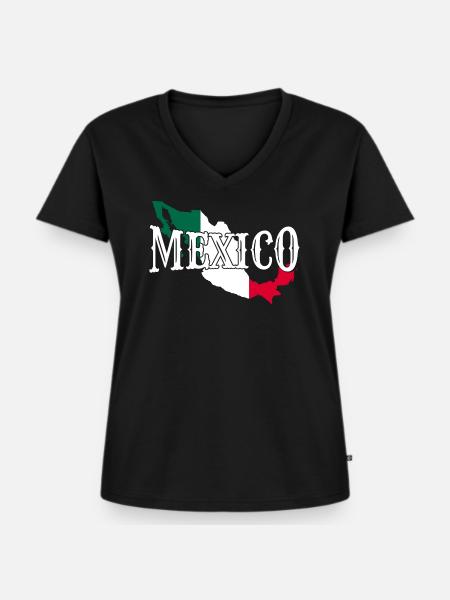 Mexiko - Frauen Premium Bio T-Shirt mit V-Ausschnitt - Schwarz