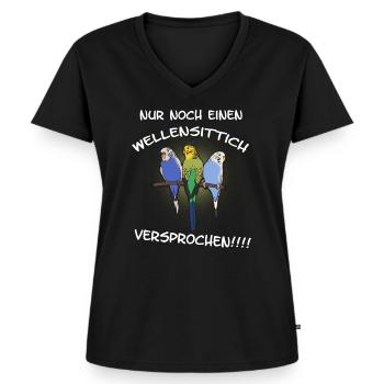 Budgie promised - Women's Premium Organic V-neck T-shirt - black - Front - AI Model Female 172 light (172cm)