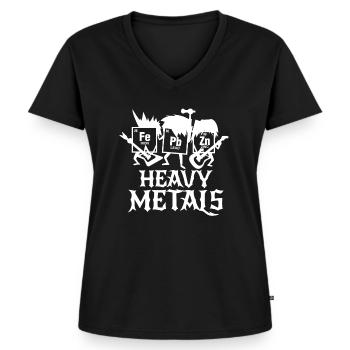 Chemie Heavy Metals - Frauen Premium Bio T-Shirt mit V-Ausschnitt - Schwarz - Vorne - AI Model Female 172 light (172cm)