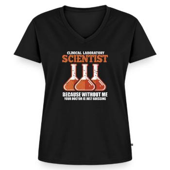 science - Women's Premium Organic V-neck T-shirt - black - Front - AI Model Female 172 light (172cm)
