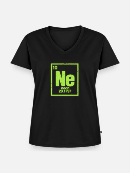 Neon Chemie - Frauen Premium Bio T-Shirt mit V-Ausschnitt - Schwarz