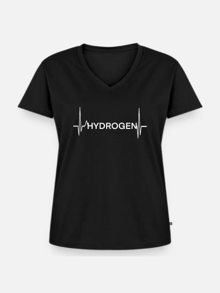 Wasserstoff - Frauen Premium Bio T-Shirt mit V-Ausschnitt - Schwarz