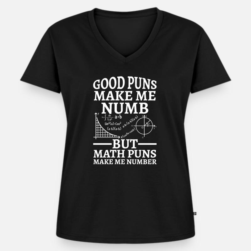 Lustiges Mathe Geschenk Math Puns - Frauen Premium Bio T-Shirt mit V-Ausschnitt - Schwarz