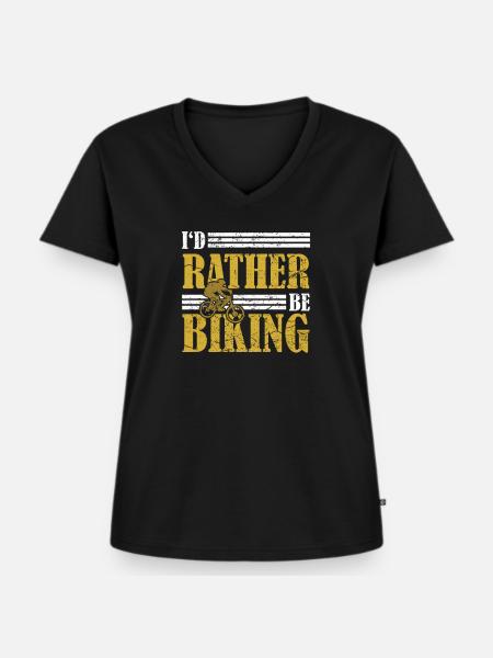 Mountainbike Mountainbiker - Frauen Premium Bio T-Shirt mit V-Ausschnitt - Schwarz