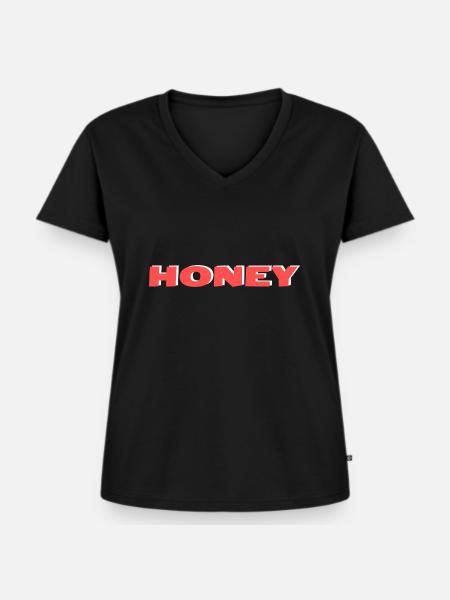 oh honey 2 - Frauen Premium Bio T-Shirt mit V-Ausschnitt - Schwarz