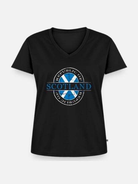 Scotland Schottland - Frauen Premium Bio T-Shirt mit V-Ausschnitt - Schwarz
