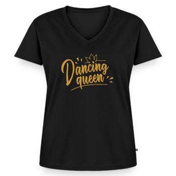 Dancing Queen - T-shirt encolure en V Premium bio Femme - noir - Devant - AI Model Female 172 light (172cm)