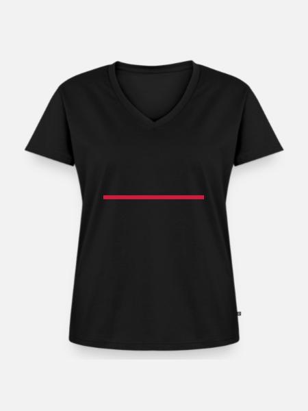 Linie - Frauen Premium Bio T-Shirt mit V-Ausschnitt - Schwarz