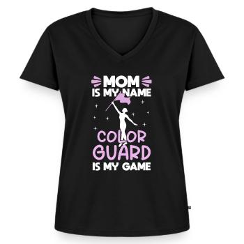 Color Guard Mama Gymnastik Tanz - Frauen Premium Bio T-Shirt mit V-Ausschnitt - Schwarz - Vorne - AI Model Female 172 light (172cm)