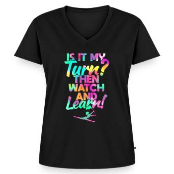 Color Guard Training Tanz Trainer - Frauen Premium Bio T-Shirt mit V-Ausschnitt - Schwarz - Vorne - AI Model Female 172 light (172cm)