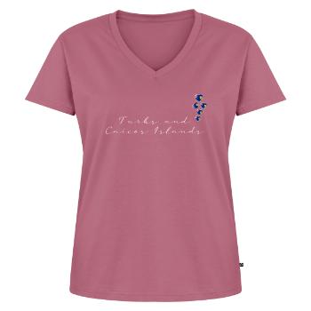 Turks et Caicos (Îles) - T-shirt encolure en V Premium bio Femme - mauve - Devant - AI Model Female 172 dark (172cm)