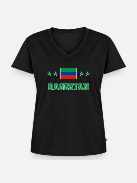 Dagestan - Frauen Premium Bio T-Shirt mit V-Ausschnitt - Schwarz