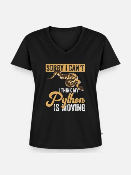 Königspython Banane Königspython - Frauen Premium Bio T-Shirt mit V-Ausschnitt - Schwarz