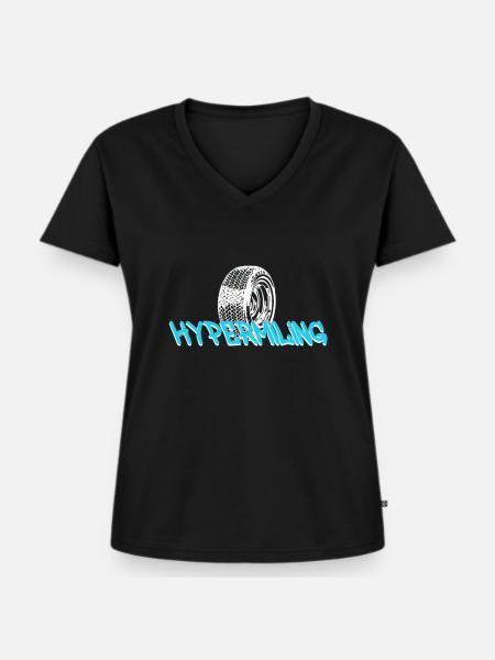 Hypermiling - Frauen Premium Bio T-Shirt mit V-Ausschnitt - Schwarz