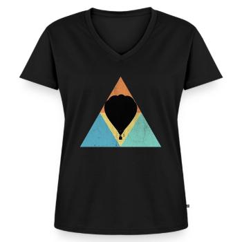 Heißluftballon - Frauen Premium Bio T-Shirt mit V-Ausschnitt - Schwarz - Vorne - AI Model Female 172 light (172cm)